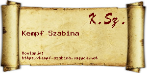 Kempf Szabina névjegykártya